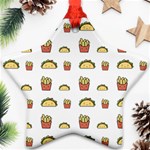 Fries Taco Pattern Fast Food Star Ornament (Two Sides)