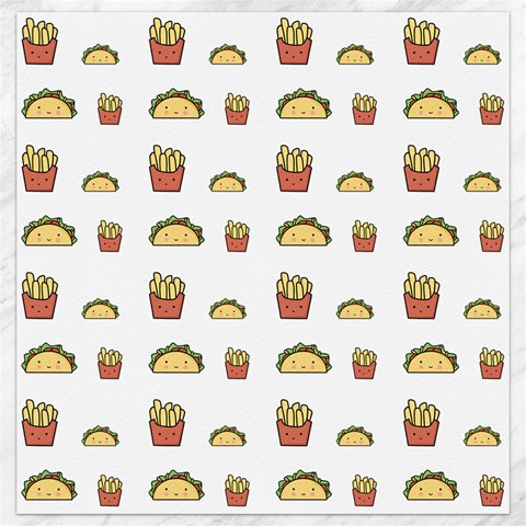 Fries Taco Pattern Fast Food Canvas 12  x 12  from ArtsNow.com 11.4 x11.56  Canvas - 1