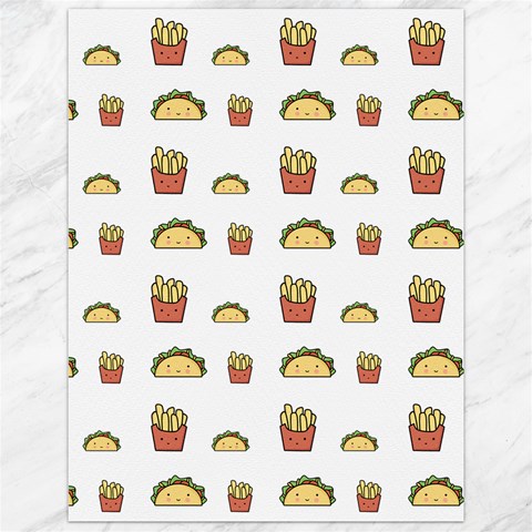 Fries Taco Pattern Fast Food Canvas 12  x 16  from ArtsNow.com 11.86 x15.41  Canvas - 1