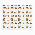 Fries Taco Pattern Fast Food Small Glasses Cloth (2 Sides)