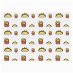 Fries Taco Pattern Fast Food Large Glasses Cloth