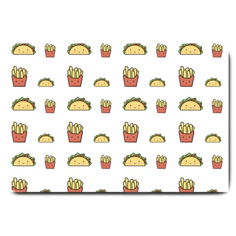 Fries Taco Pattern Fast Food Large Doormat from ArtsNow.com 30 x20  Door Mat