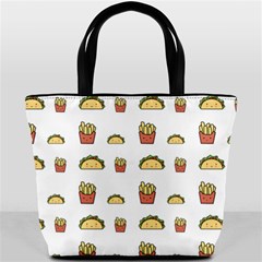 Fries Taco Pattern Fast Food Bucket Bag from ArtsNow.com Front