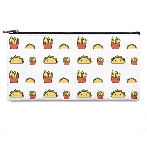 Fries Taco Pattern Fast Food Pencil Case from ArtsNow.com Front