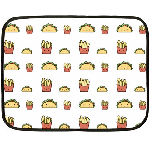 Fries Taco Pattern Fast Food Two Sides Fleece Blanket (Mini) from ArtsNow.com 35 x27  Blanket Front