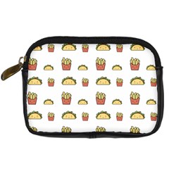 Fries Taco Pattern Fast Food Digital Camera Leather Case from ArtsNow.com Front