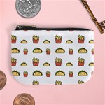 Fries Taco Pattern Fast Food Mini Coin Purse