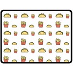 Fries Taco Pattern Fast Food Fleece Blanket (Large)
