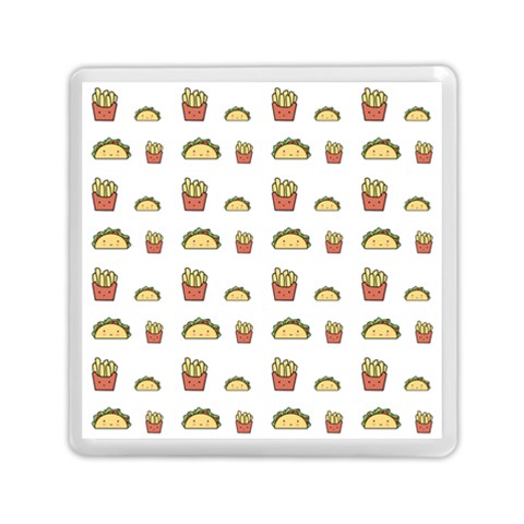 Fries Taco Pattern Fast Food Memory Card Reader (Square) from ArtsNow.com Front