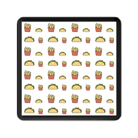 Fries Taco Pattern Fast Food Memory Card Reader (Square) from ArtsNow.com Front