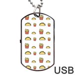 Fries Taco Pattern Fast Food Dog Tag USB Flash (Two Sides)