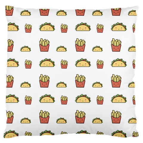 Fries Taco Pattern Fast Food Large Cushion Case (One Side) from ArtsNow.com Front