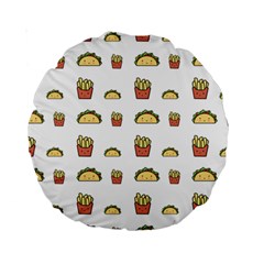 Fries Taco Pattern Fast Food Standard 15  Premium Round Cushions from ArtsNow.com Back