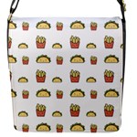 Fries Taco Pattern Fast Food Flap Closure Messenger Bag (S)