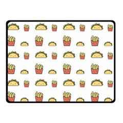 Fries Taco Pattern Fast Food Two Sides Fleece Blanket (Small) from ArtsNow.com 45 x34  Blanket Back