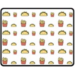 Fries Taco Pattern Fast Food Two Sides Fleece Blanket (Medium)
