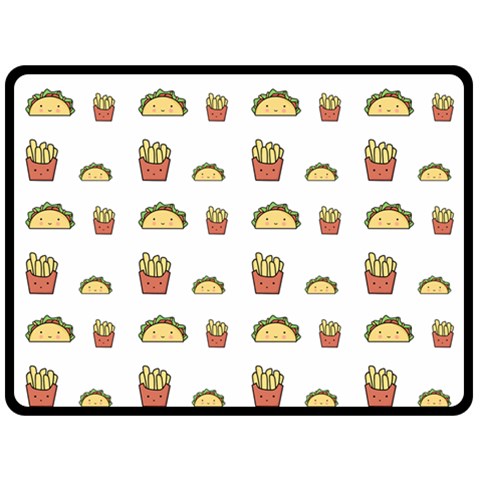 Fries Taco Pattern Fast Food Two Sides Fleece Blanket (Large) from ArtsNow.com 80 x60  Blanket Front