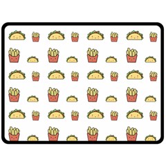 Fries Taco Pattern Fast Food Two Sides Fleece Blanket (Large) from ArtsNow.com 80 x60  Blanket Back