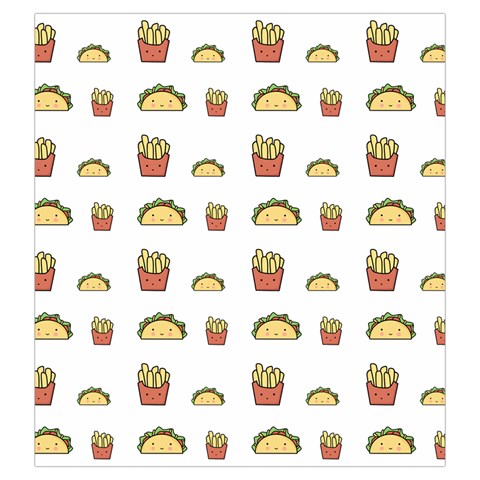 Fries Taco Pattern Fast Food Drawstring Pouch (Large) from ArtsNow.com Front