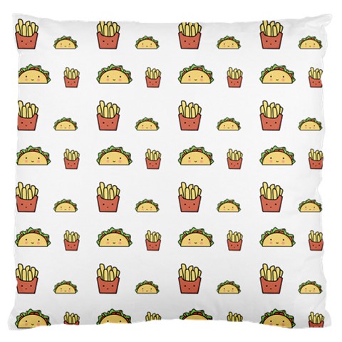 Fries Taco Pattern Fast Food Standard Premium Plush Fleece Cushion Case (One Side) from ArtsNow.com Front