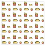 Fries Taco Pattern Fast Food Square Satin Scarf (36  x 36 )