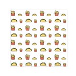 Fries Taco Pattern Fast Food Square Satin Scarf (30  x 30 )