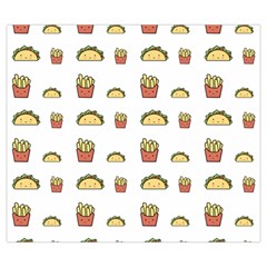 Fries Taco Pattern Fast Food Zipper Large Tote Bag from ArtsNow.com Front