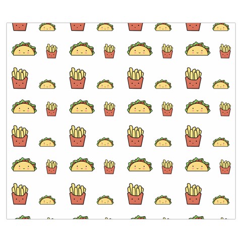 Fries Taco Pattern Fast Food Zipper Large Tote Bag from ArtsNow.com Back