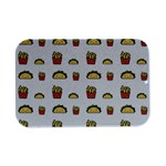 Fries Taco Pattern Fast Food Open Lid Metal Box (Silver)  