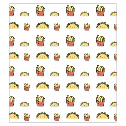 Fries Taco Pattern Fast Food Drawstring Pouch (2XL) from ArtsNow.com Front