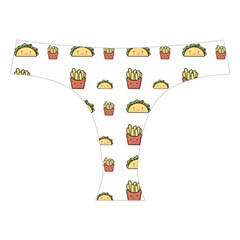 Fries Taco Pattern Fast Food Cross Back Hipster Bikini Set from ArtsNow.com Front Under
