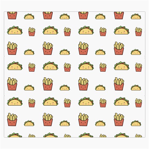 Fries Taco Pattern Fast Food Roll Up Canvas Pencil Holder (S) from ArtsNow.com Front