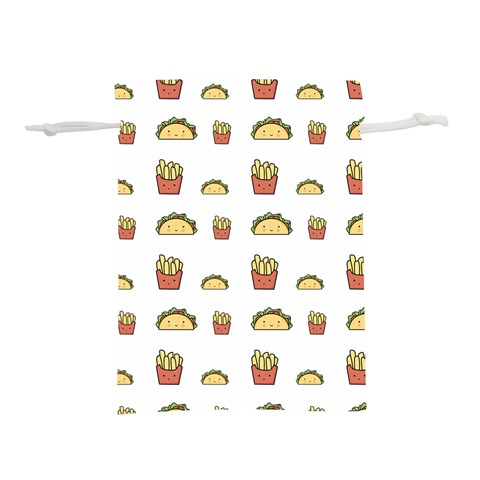 Fries Taco Pattern Fast Food Lightweight Drawstring Pouch (S) from ArtsNow.com Front