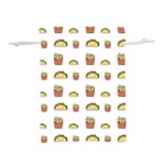 Fries Taco Pattern Fast Food Lightweight Drawstring Pouch (L)