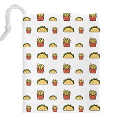 Fries Taco Pattern Fast Food Drawstring Pouch (4XL) from ArtsNow.com Back