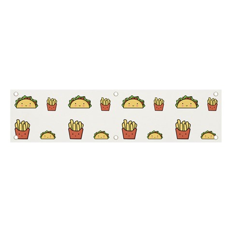 Fries Taco Pattern Fast Food Banner and Sign 4  x 1  from ArtsNow.com Front