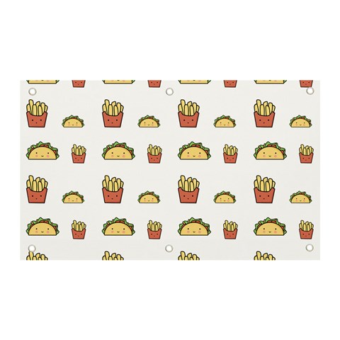 Fries Taco Pattern Fast Food Banner and Sign 5  x 3  from ArtsNow.com Front