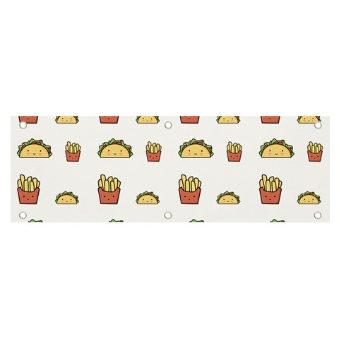 Fries Taco Pattern Fast Food Banner and Sign 6  x 2  from ArtsNow.com Front
