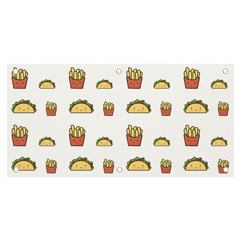 Fries Taco Pattern Fast Food Banner and Sign 6  x 3  from ArtsNow.com Front