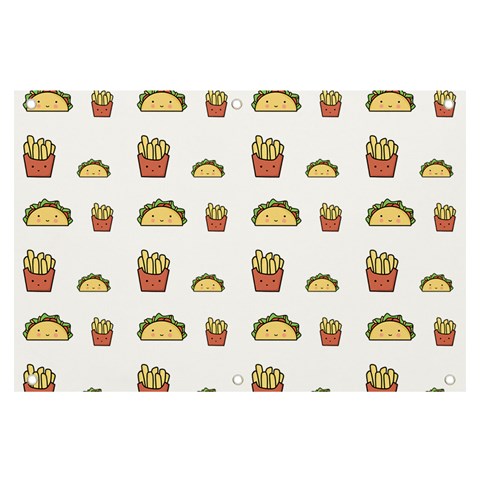 Fries Taco Pattern Fast Food Banner and Sign 6  x 4  from ArtsNow.com Front