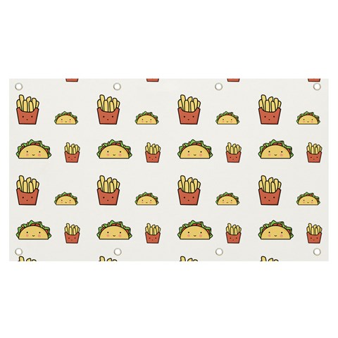 Fries Taco Pattern Fast Food Banner and Sign 7  x 4  from ArtsNow.com Front