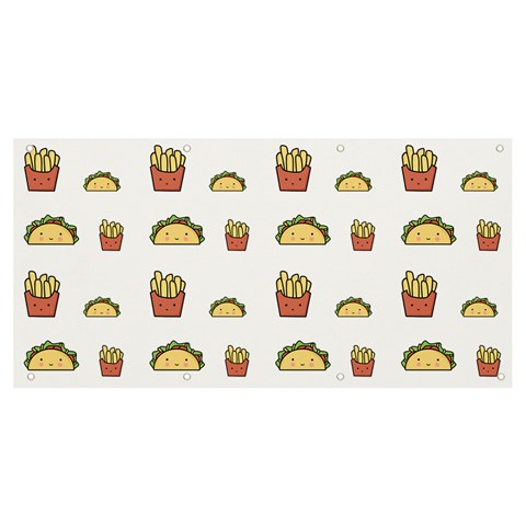 Fries Taco Pattern Fast Food Banner and Sign 8  x 4  from ArtsNow.com Front