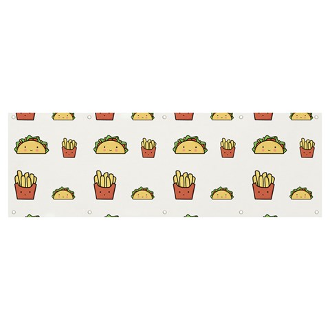 Fries Taco Pattern Fast Food Banner and Sign 12  x 4  from ArtsNow.com Front
