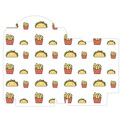 Fries Taco Pattern Fast Food Playing Cards Single Design (Rectangle) with Custom Box from ArtsNow.com Poker Box