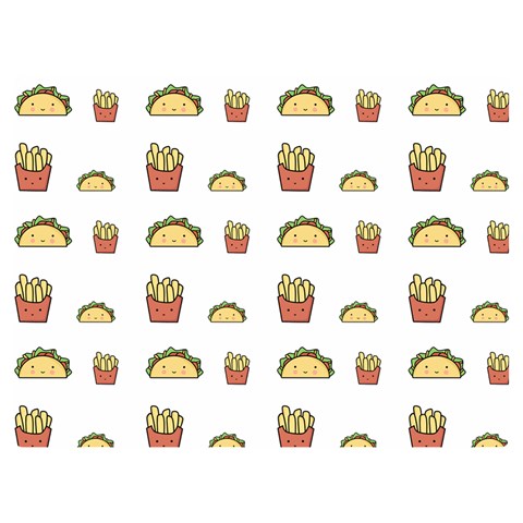 Fries Taco Pattern Fast Food Two Sides Premium Plush Fleece Blanket (Extra Small) from ArtsNow.com 40 x30  Blanket Front