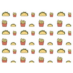 Fries Taco Pattern Fast Food Two Sides Premium Plush Fleece Blanket (Extra Small) from ArtsNow.com 40 x30  Blanket Back