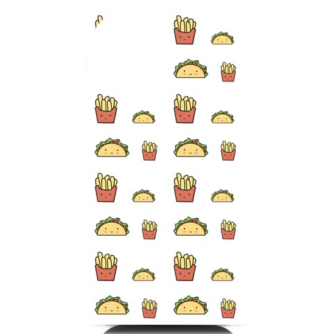 Fries Taco Pattern Fast Food iPhone 14 Black UV Print Case from ArtsNow.com Front