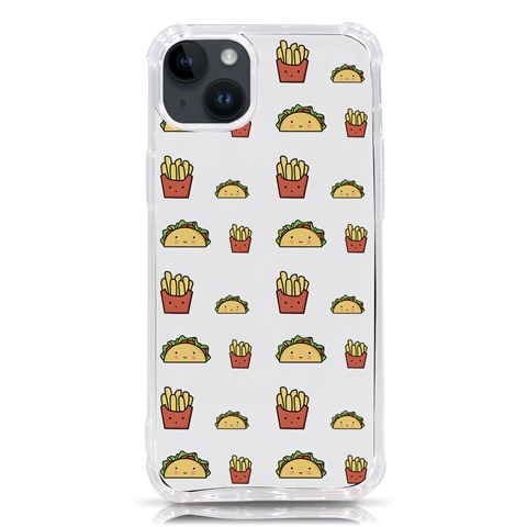 Fries Taco Pattern Fast Food iPhone 14 Plus TPU UV Print Case from ArtsNow.com Front