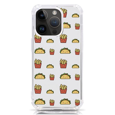 Fries Taco Pattern Fast Food iPhone 14 Pro TPU UV Print Case from ArtsNow.com Front