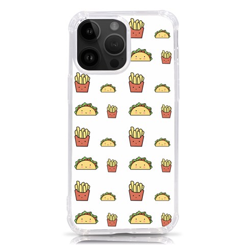 Fries Taco Pattern Fast Food iPhone 14 Pro Max TPU UV Print Case from ArtsNow.com Front